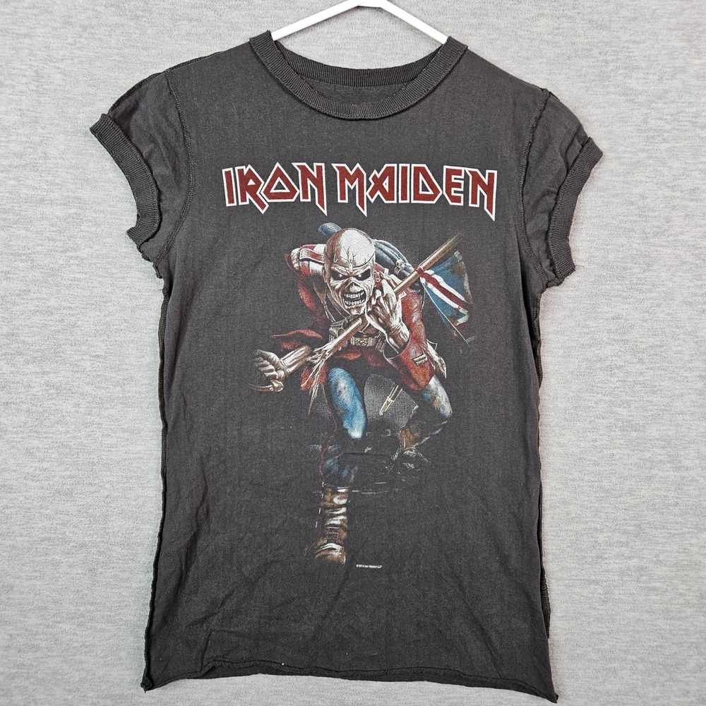 Amplified Iron Maiden The Trooper Graphic T-Shirt Charcoal Grey Women Small